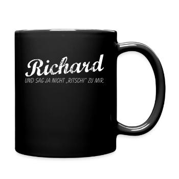Richard versus Ritschi - Tasse einfarbig - Schwarz - Rechts