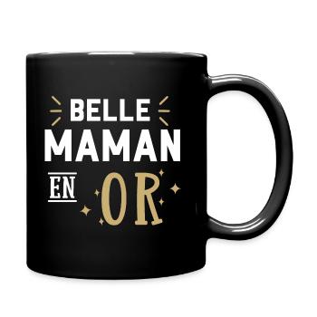 Belle maman en or. cadeau belle mere - Mug uni - noir - Droite