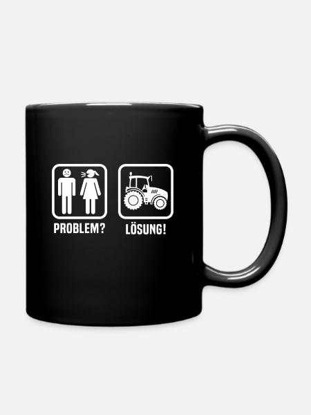 Problem und Lösung trecker traktor fahren - Tasse einfarbig - Schwarz