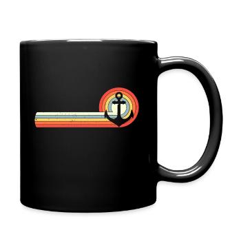 Vintage retro anchor ship anchor north german - Full Colour Mug - black - Right