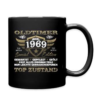 Oldtimer 1969 Baujahr – Vintage Retro Geburtstag - Tasse einfarbig - Schwarz - Rechts