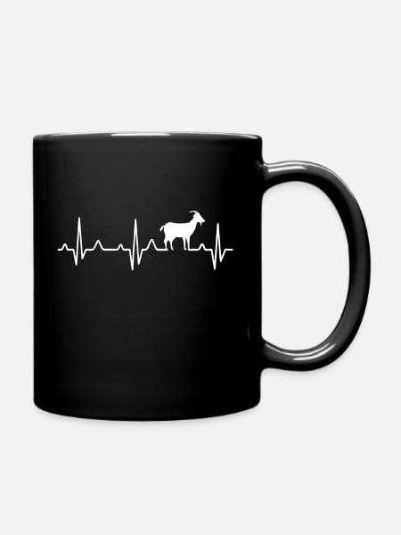 ziegen herzschlag t-shirt ziege - Tasse einfarbig - Schwarz
