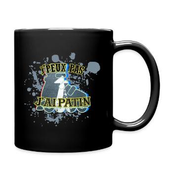 J'Peux Pas J'Ai Patin Skate Patinage - Mug uni - noir - Droite