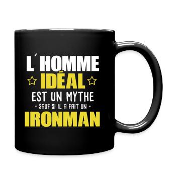 Homme - Iron Man -Triathlon - Cadeau - Mythe - Mug uni - noir - Droite