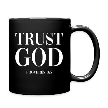 trust god - Christian design - Full Colour Mug - black - Right