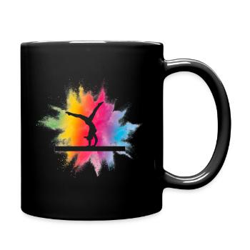 Buntes Turnen Gymnastics Motiv für die Turnerin - Tasse einfarbig - Schwarz - Rechts