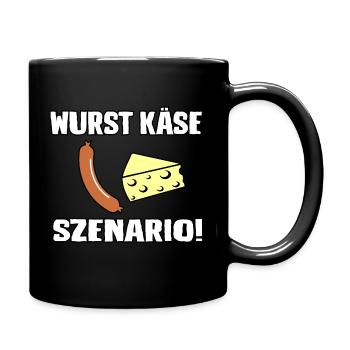Wurst Käse Szenario - Tasse einfarbig - Schwarz - Rechts