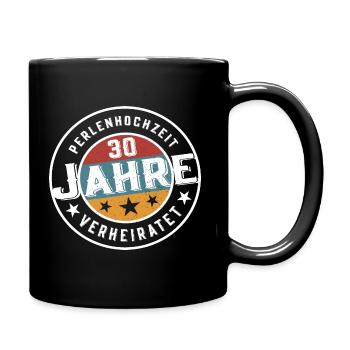 Perlenhochzeit 30 Jahre Verheiratet Hochzeit - Tasse einfarbig - Schwarz - Rechts