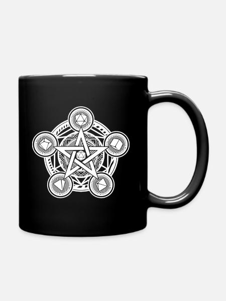 D20 Pentagramme RPG game - Mug uni - noir
