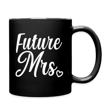Zukünftige Frau Brautdusche Junggesellinnenabschied Geschenk - Tasse einfarbig - Schwarz - Rechts