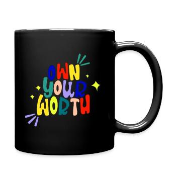 Own your worth - Full Colour Mug - black - Right