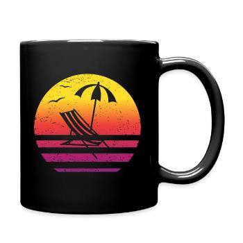 Urlaub Retro Style Vintage - Tasse einfarbig - Schwarz - Rechts