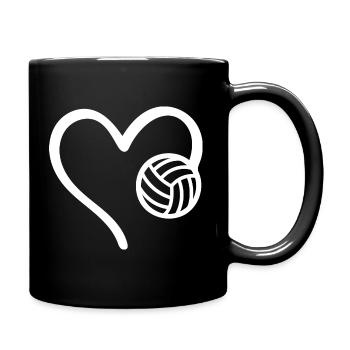 Volleyball Cœur - Mug uni - noir - Droite