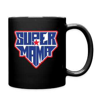 Super Mama | Beste Mutter - Tasse einfarbig - Schwarz - Rechts