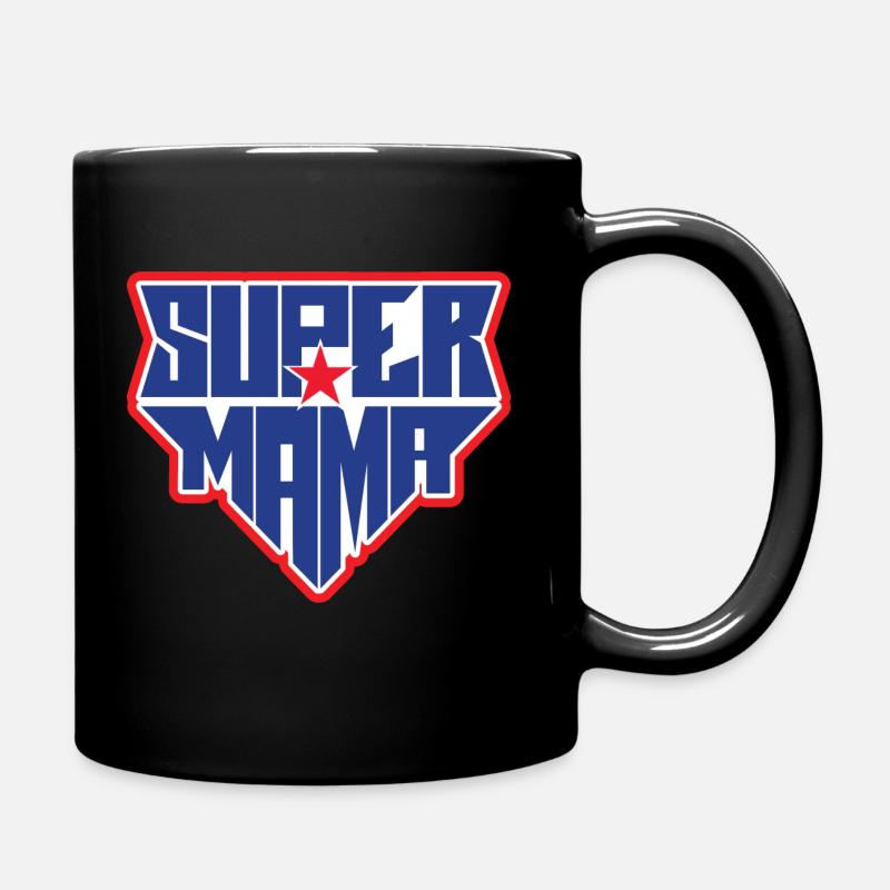 Super Mama | Beste Mutter - Tasse einfarbig - Schwarz