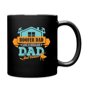 Dachdecker Vater Papa cooler - Tasse einfarbig - Schwarz - Rechts