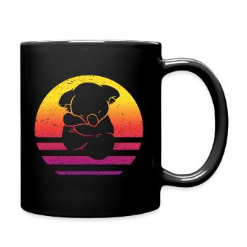 Koala Retro Style Vintage - Tasse einfarbig - Schwarz - Rechts