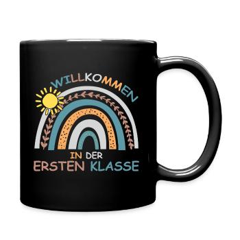 Willkommen Lehrer erste Klasse Einschulung Schule - Tasse einfarbig - Schwarz - Rechts