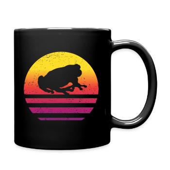 Frosch Retro Style Vintage - Tasse einfarbig - Schwarz - Rechts