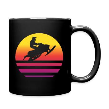 Snowmobile Retro Style Vintage - Full Colour Mug - black - Right