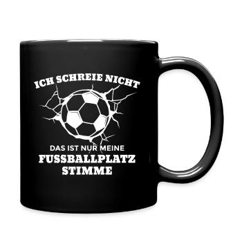 Fußballplatz Fußfall Fußballtrainer Geschenk Humor - Tasse einfarbig - Schwarz - Rechts