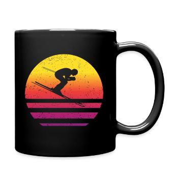 Skifahren Retro Style Vintage - Tasse einfarbig - Schwarz - Rechts