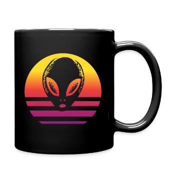 Alien Retro Style Vintage - Full Colour Mug - black - Right