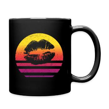 Lippen Retro Style Vintage - Tasse einfarbig - Schwarz - Rechts