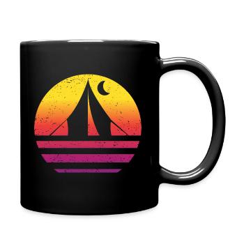 Camping Retro Style Vintage - Full Colour Mug - black - Right