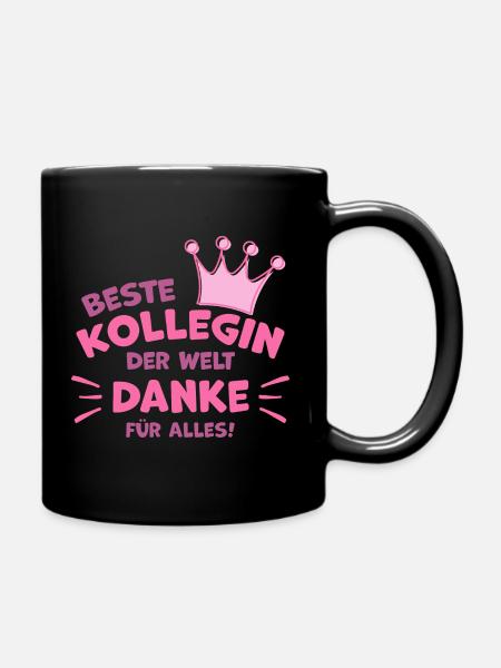 Beste Kollegin Abschiedsgeschenk Arbeitskollegin - Tasse einfarbig - Schwarz
