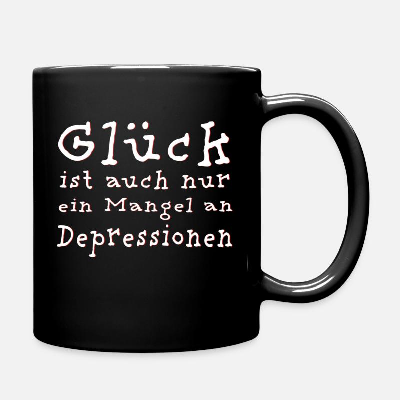 Glück und Depressionen - Tasse einfarbig - Schwarz