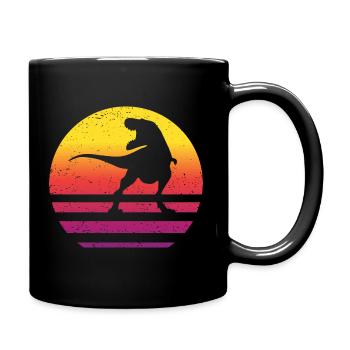 Dinosaure Rétro Style Vintage - Mug uni - noir - Droite