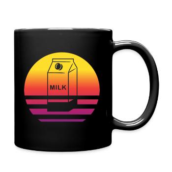 Milk Carton Retro Style Vintage - Full Colour Mug - black - Right