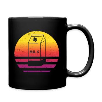 Milchkarton Retro Style Vintage - Tasse einfarbig - Schwarz - Rechts
