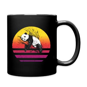 Panda Retro Style Vintage - Mug uni - noir - Droite
