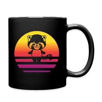 Red Panda Retro Style Vintage - Mug uni - noir - Droite