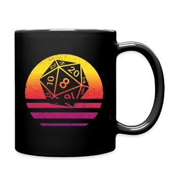 20-sided Cube Retro Style Vintage - Full Colour Mug - black - Right