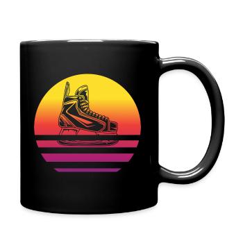 Eishockey Schlittschuh Retro Style Vintage - Tasse einfarbig - Schwarz - Rechts