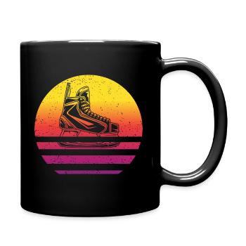 Eishockey Schlittschuh Retro Style Vintage - Tasse einfarbig - Schwarz - Rechts