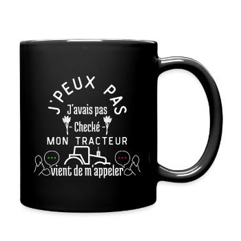 J'AVAIS pas Checké Mon Tracteur m'appelle - Mug uni - noir - Droite
