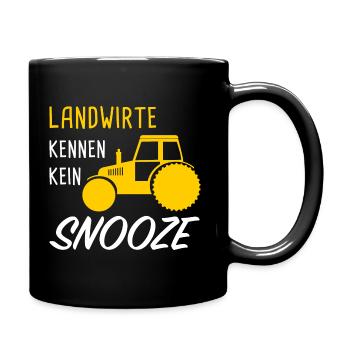 Landwirte kennen kein Snooze - Tasse einfarbig - Schwarz - Rechts
