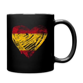Spanien Herz used look - Tasse einfarbig - Schwarz - Rechts