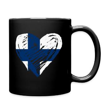 Cœur de Finlande - Mug uni - noir - Droite