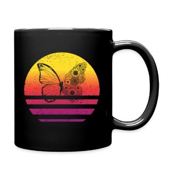 Papillon Retro Style Vintage - Mug uni - noir - Droite