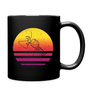 Wein Sommelier Retro Style Vintage - Tasse einfarbig - Schwarz - Rechts