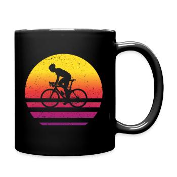 Rennradfahrer Retro Style Vintage - Tasse einfarbig - Schwarz - Rechts