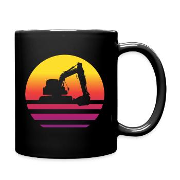 Bagger Retro Style Vintage - Tasse einfarbig - Schwarz - Rechts