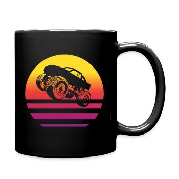 Monster Truck Retro Style Vintage - Full Colour Mug - black - Right