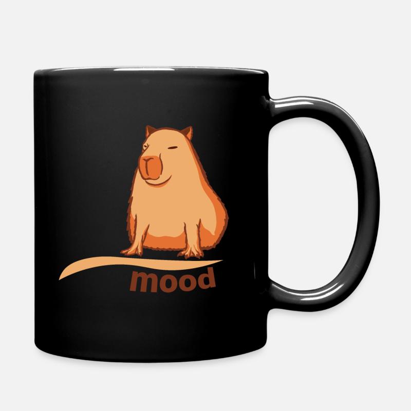 Capybara Current Mood - Tasse einfarbig - Schwarz