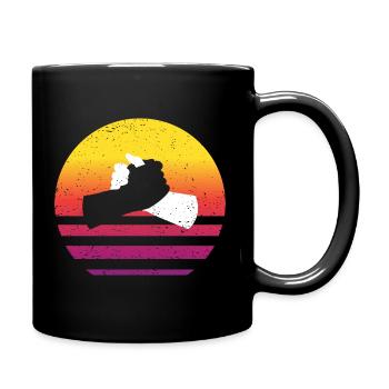 Poignée de main noir blanc Style rétro Vintage - Mug uni - noir - Droite